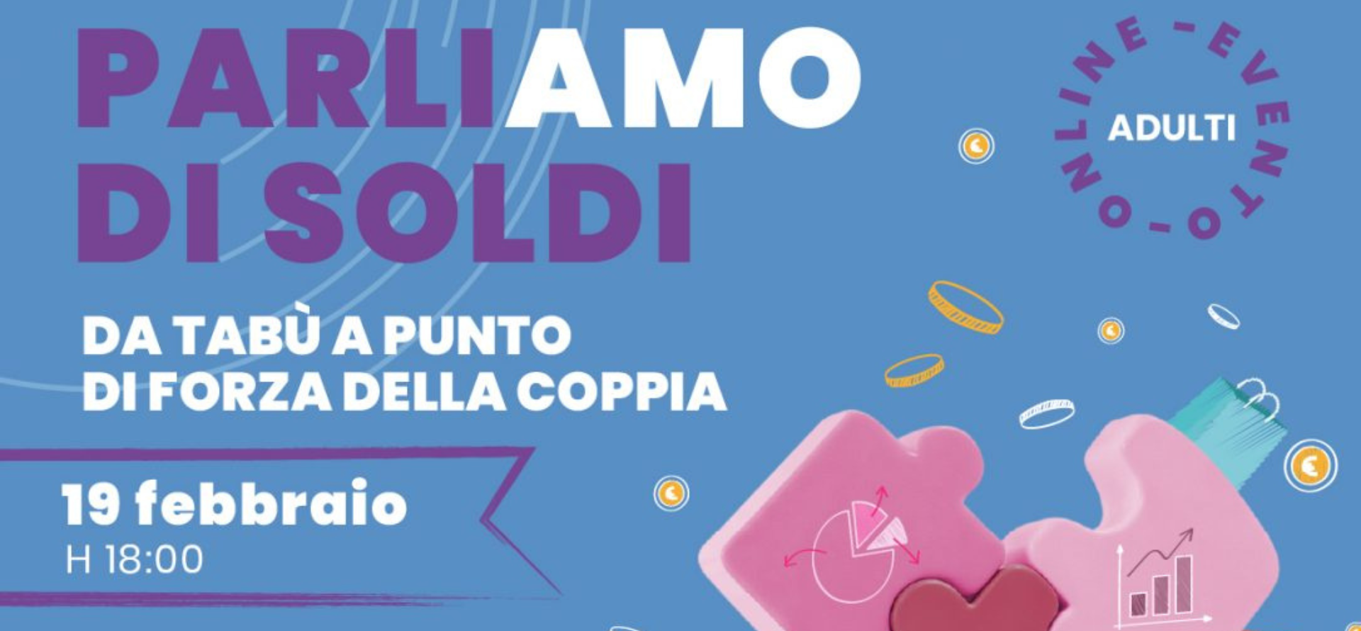 Incontro online “ParliAMO di soldi. Da tabù a punto di forza della coppia”